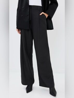 Lioness La Quinta Wide Leg High-Rise Black Dress Pants, Medium